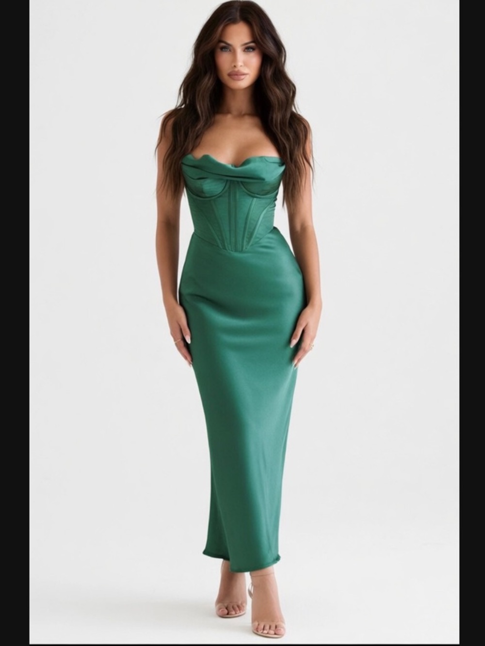 HOUSE OF CB 'Charmaine' Forest Corset Maxi Dress /Size S-US 4-6/$285